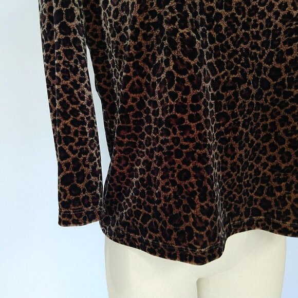Vintage 90s Y2K Byer California Velvet Square Neck Leopard Print Top Size M VTG - Picture 5 of 10